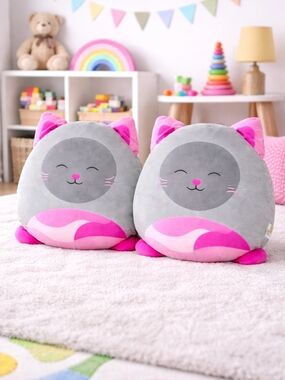 Cute Plush Cat Pillow Set of 2